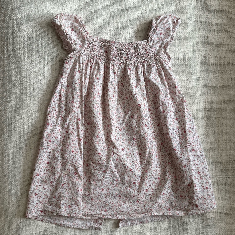 Bridgerton style empire Pink floral cotton Dress, sz 18m